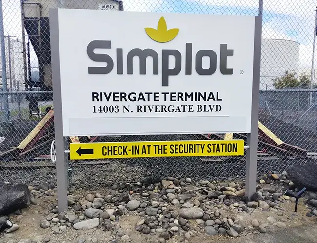 Simplot Fertilizer Sign Signage for Industrial Businesses